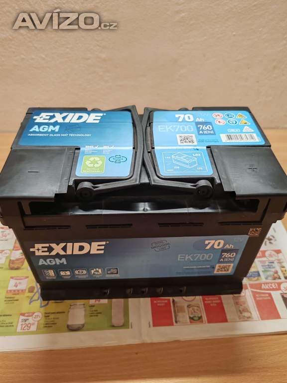 autobaterie EXIDE AGM 70ah nová
