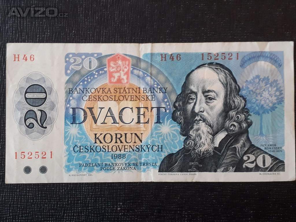 20 Kčs 1988 série H46 152521 