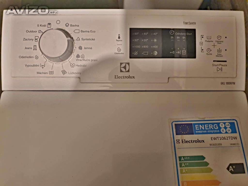 PRACKA ELECTROLUX,HORNI PLNENI,6KG,DISPLEJ,PLNE FUNKCNI,JAKO NOVA