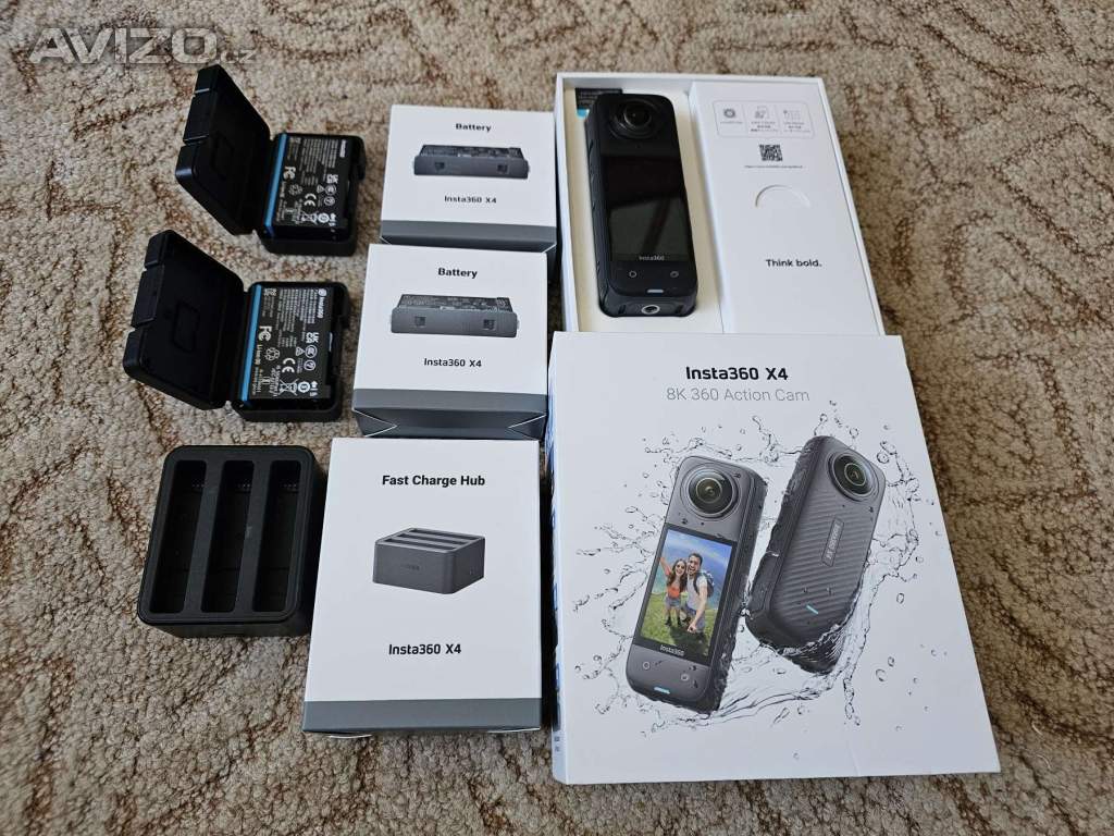 Kamera Insta360 X4 v záruce + příslušenství