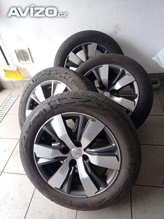 Alu kola Peugeot, letní pneu Continental 195/ 60 R16 H XL