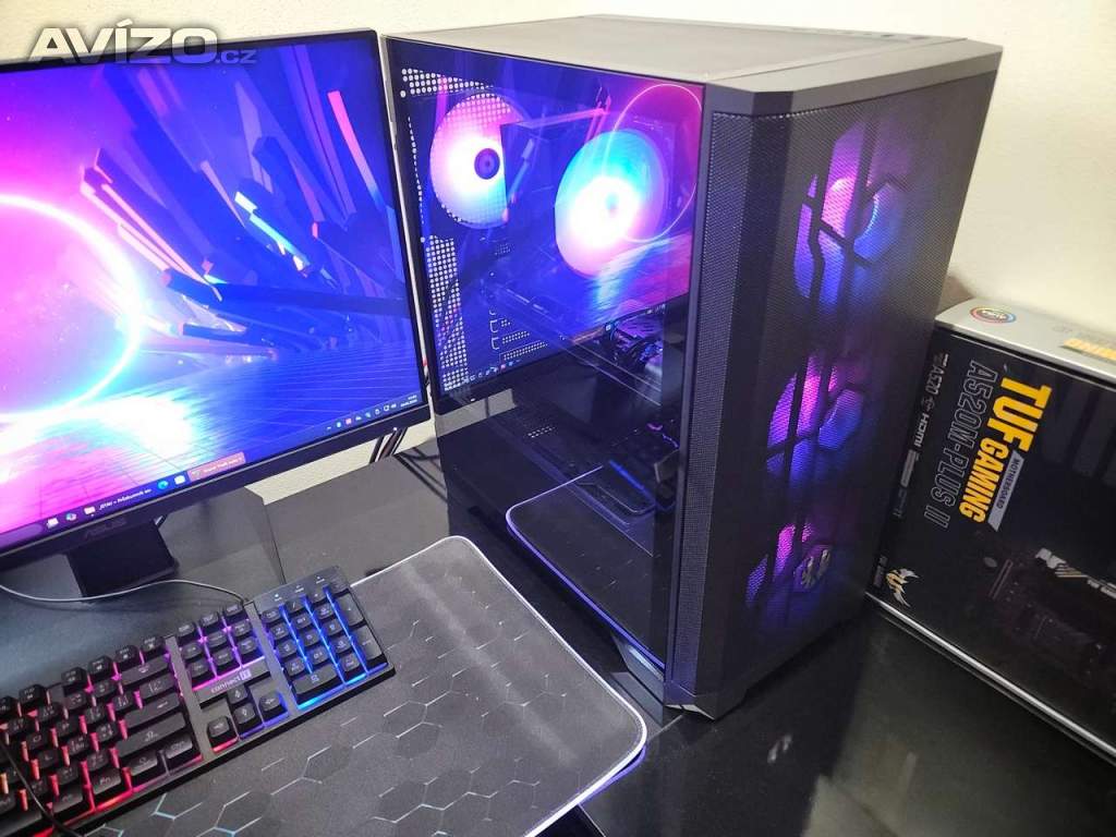 Herní PC AMD Ryzen 5 3600, RX5700XT, 32GB, M.2 SSD 1TB, WIFI+BT, ARGB, NOVÉ/ZÁRUKA