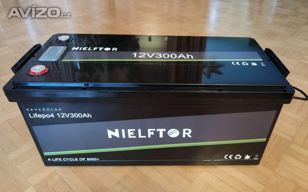 Lithiová baterie 12V, bezpečná verze - LiFePO4 - 300Ah, BMS