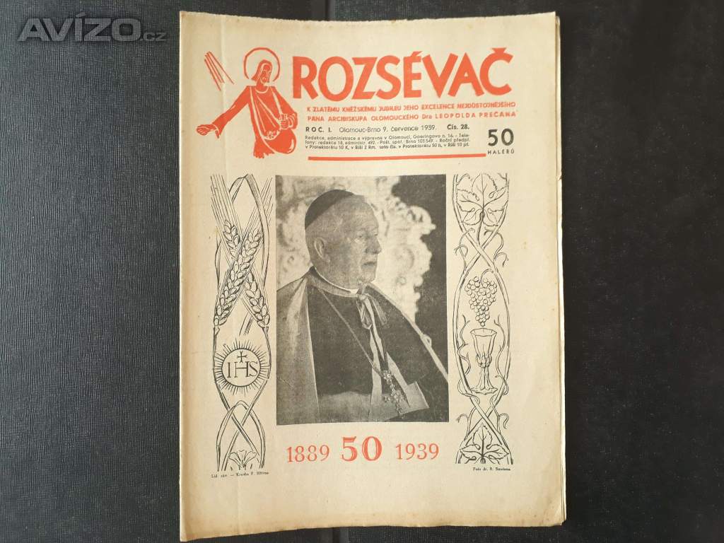  Rozsévač - náboženský časopis - červenec 1939, Olomouc 