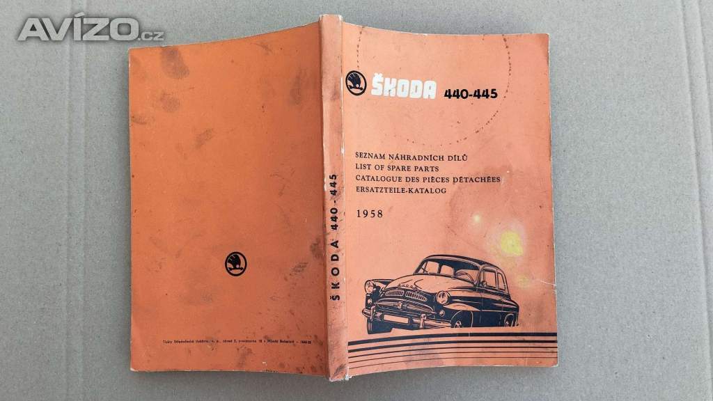 Seznam náhr. dílů ŠKODA 440 - 445 (1958)
