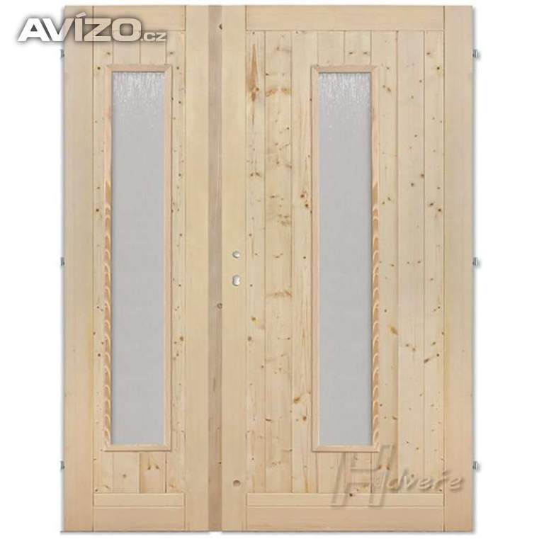 Dvoukřídlé Hdveře sklo dlouhé duo střed 125cm