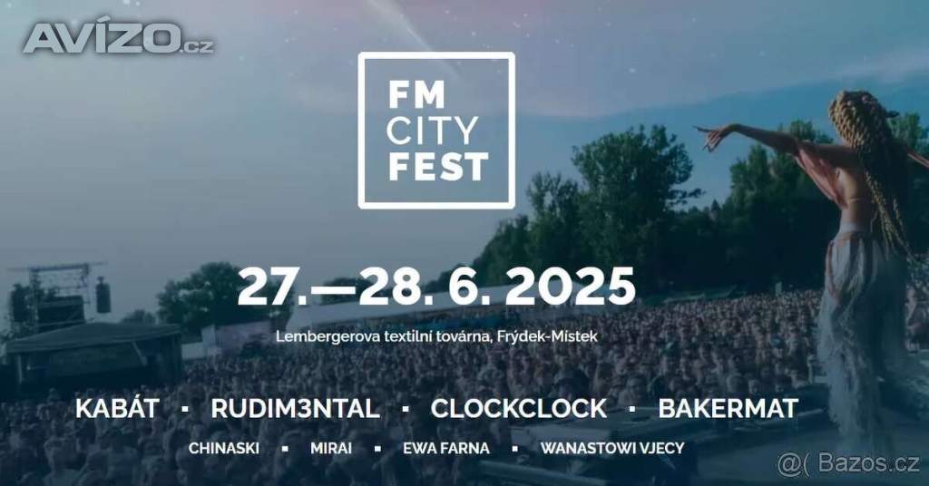 Prodám 2 vstupenky na FM CITY FEST 27 - 28.6. 2025 