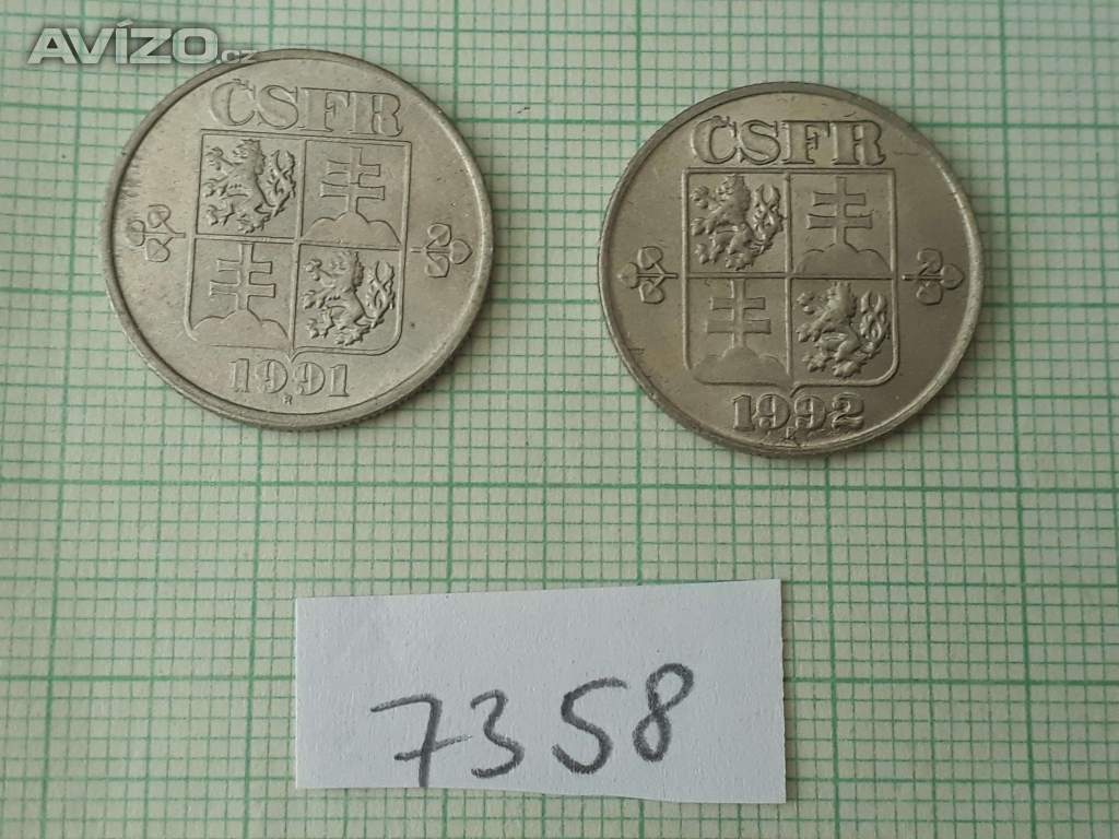  50 hal. 1991-1992 - 2 kusy mince Československo 