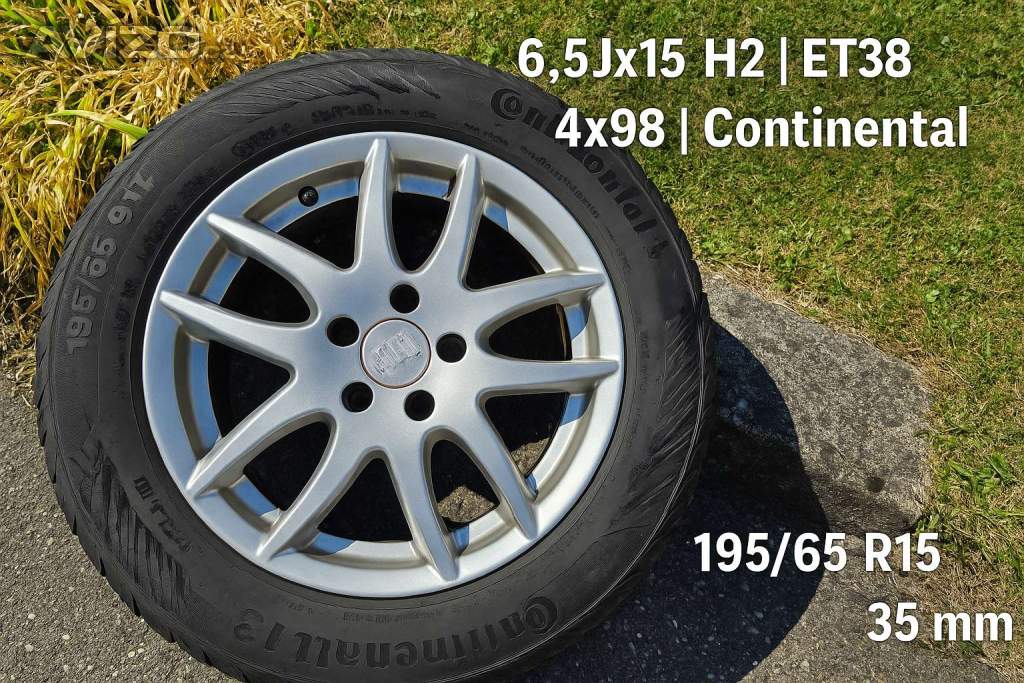 Alu kola RONAL 15 + pneu Continental 195/65 R15 (sada 4 ks)