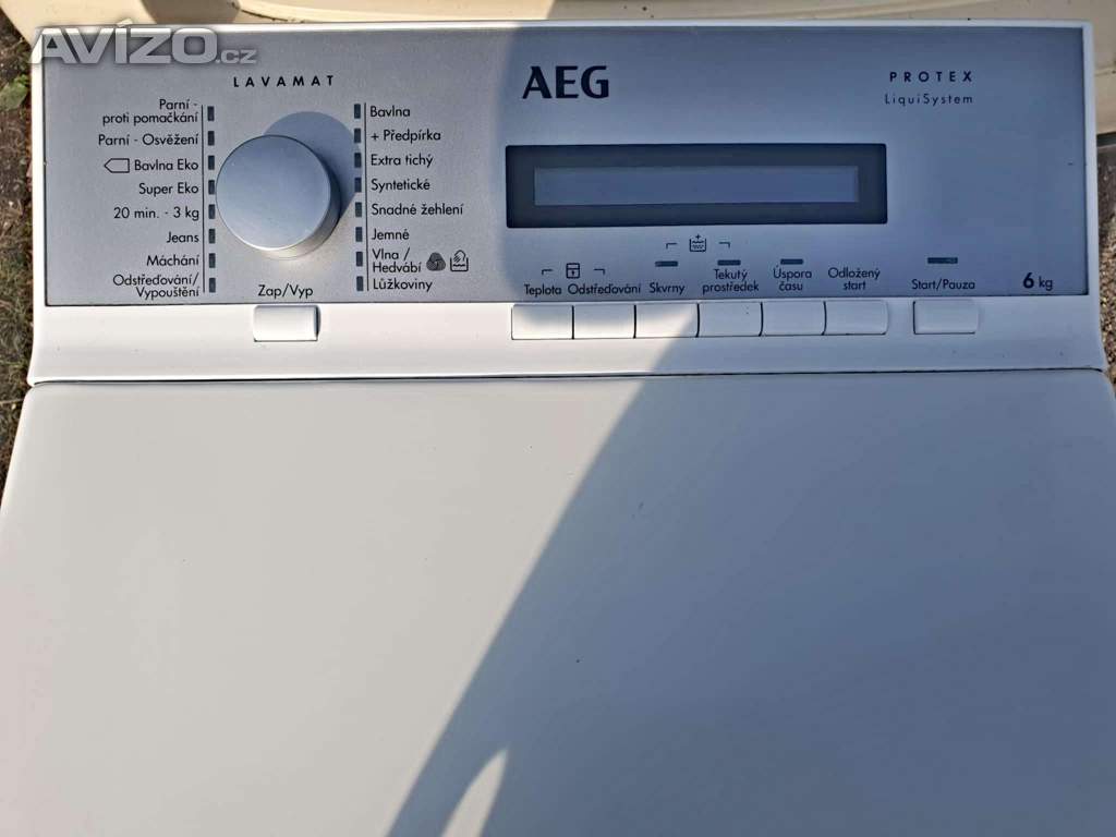 PRACKA AEG,HORNI PLNENI,DISPLEJ,6KG,JAKO NOVA,ZDIMANI 1200 OT.