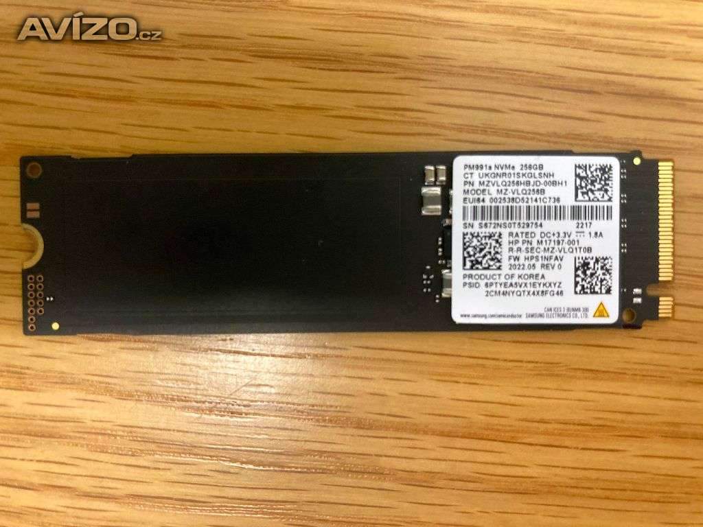 256GB SSD Samsung PM991a M.2 NVMe 100% stav
