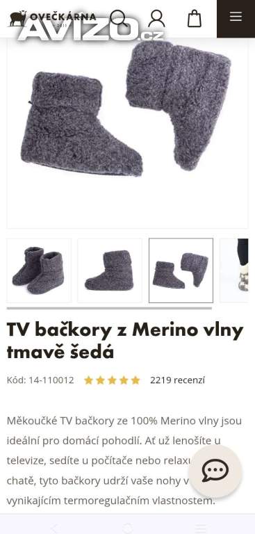 Nové dámské/dětské bačkory z Merino vlny, vel. 37/38