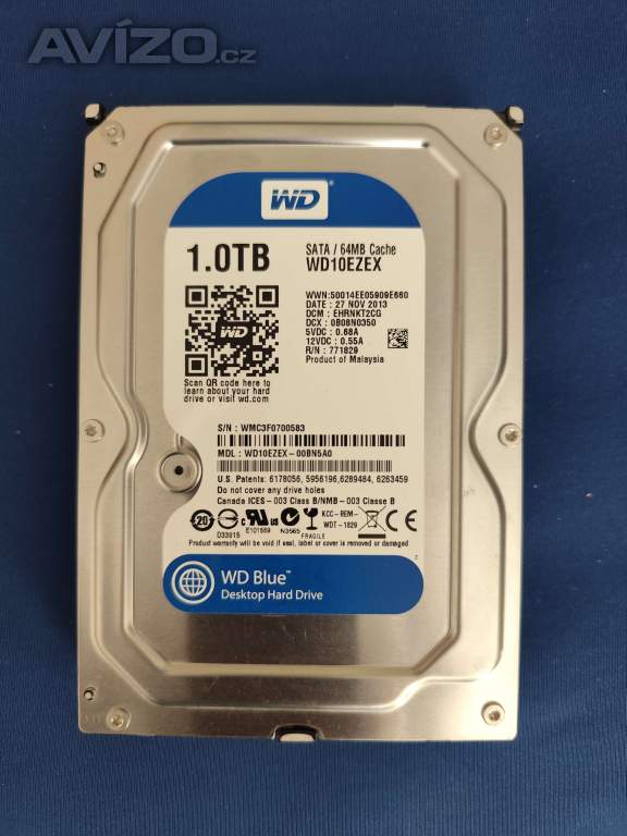 WD BLUE 1TB 7.2k 64MB SATA III 3.5 WD10EZEX 