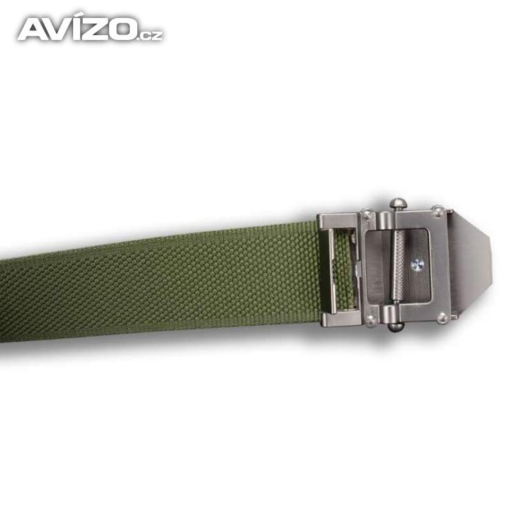 Opasek Český lev 4 cm nastavitelný - olivový