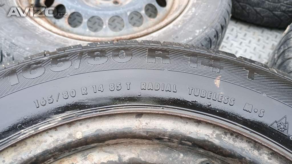 Foto inzerátu Zimní pneu 165/80 R14, 8mm na disku 4x100 (#170)