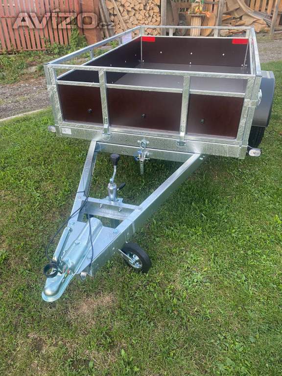 přívěsný vozík AGA KIT nebržděný – P1, ložná plocha 2030x1230x300 mm + 100 mm reling