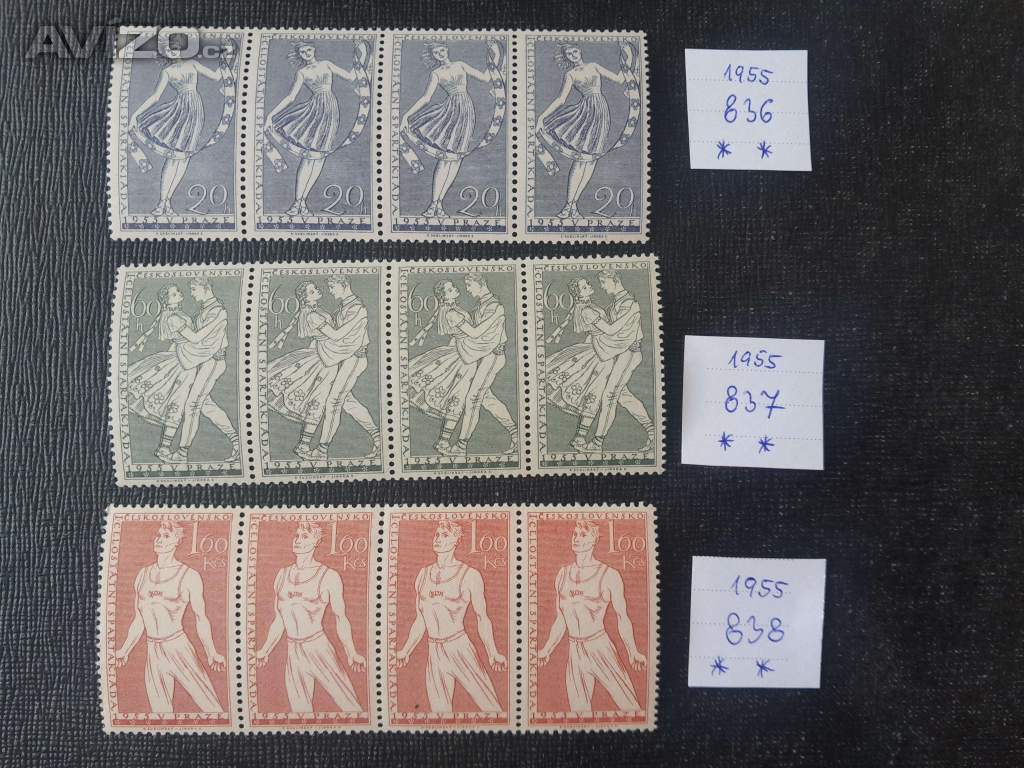  Spartakiáda 1955 - sada známek 836, 837, 838