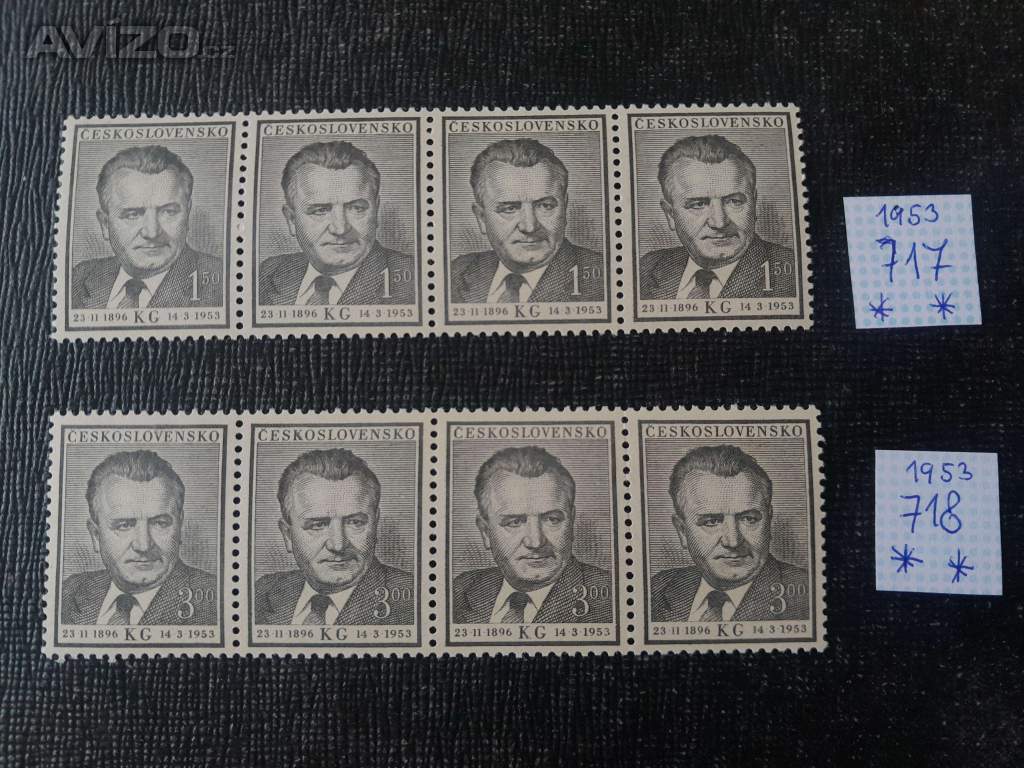 Gottwald 1953 - sada známek 717, 718