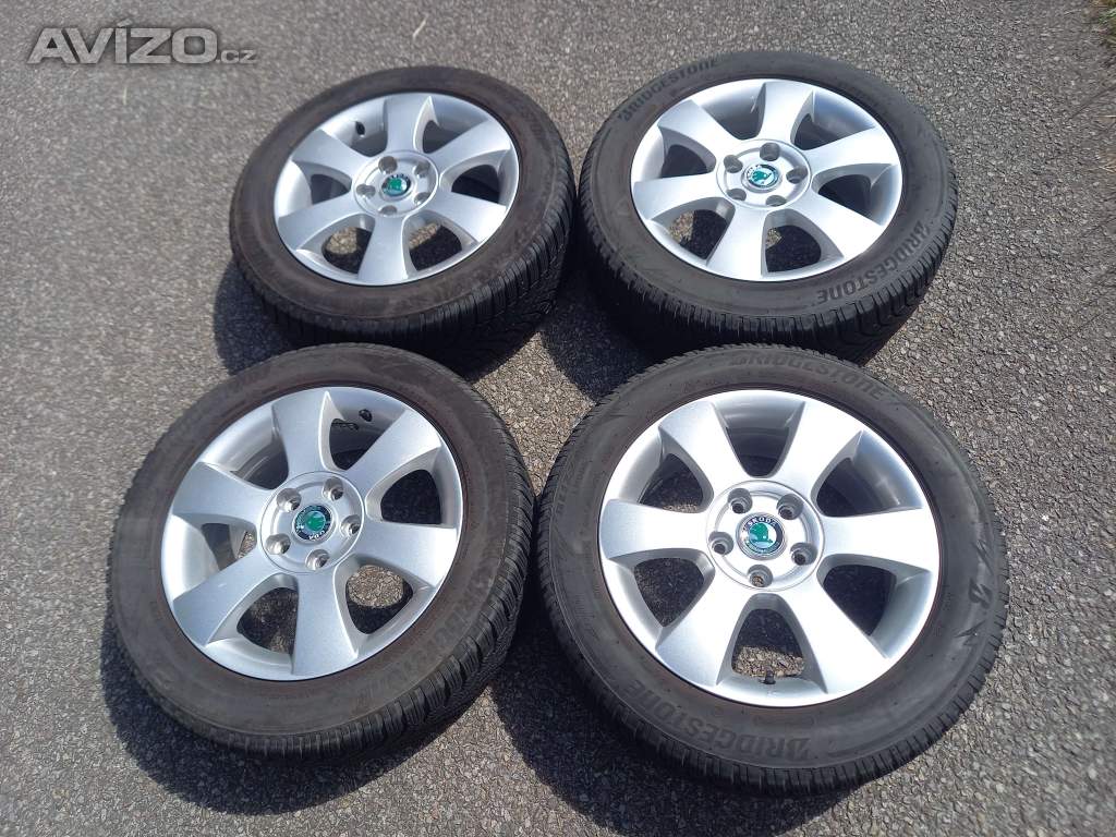 Zimní Alu kola Škoda Octavia II 5x112 + pneu 205/55R16