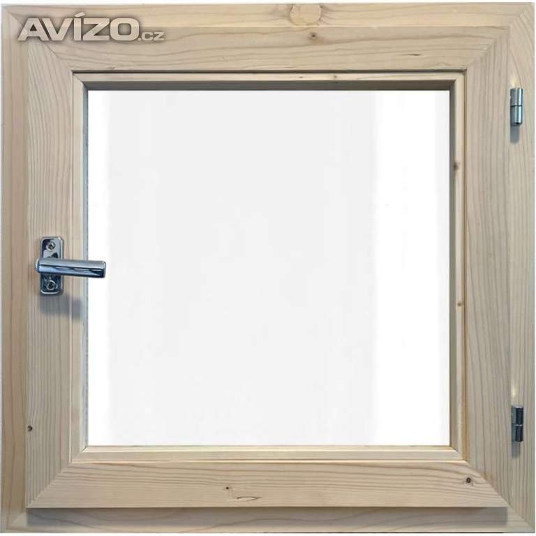 Okno 80/80 cm, masiv smrk, ditherm sklo 80x80 - pravé