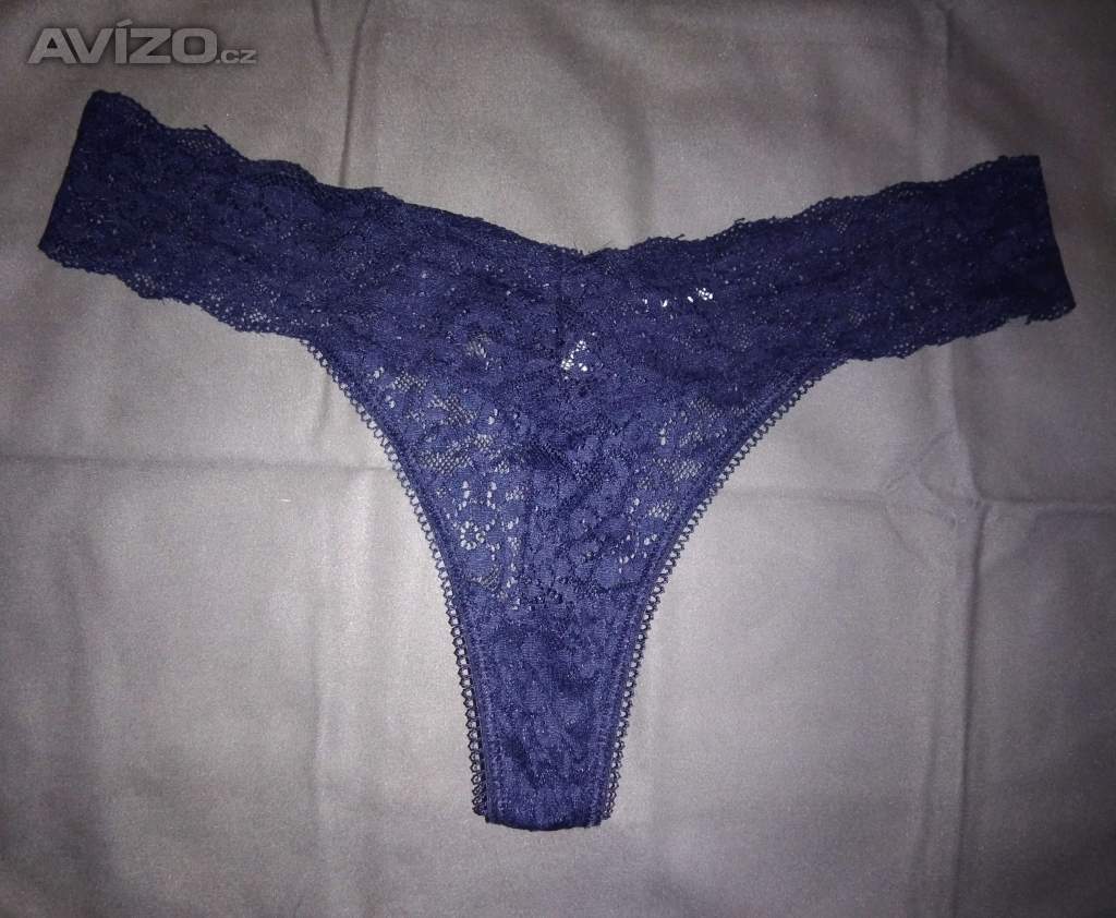 Modrá krajková tanga 