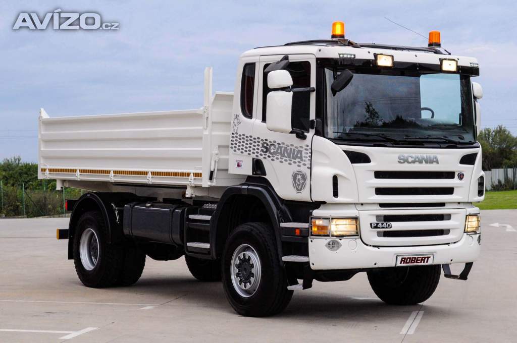 SCANIA P440 4X4 TŘÍSTRANNÝ SKLÁPĚČ / VYKLÁPĚČ 53.000KM EU5