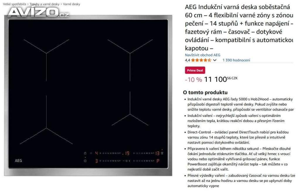 Nová indukční inteligentní varná deska AEG TO64IA
