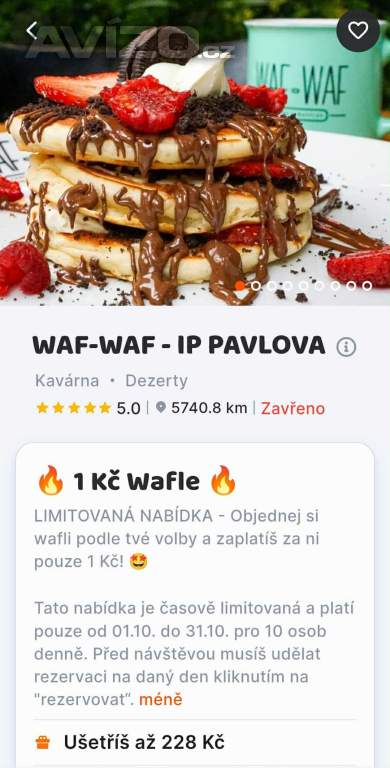 Akce na vafle za 1 Kč