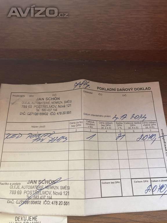 Foto inzerátu prodej autobaterie