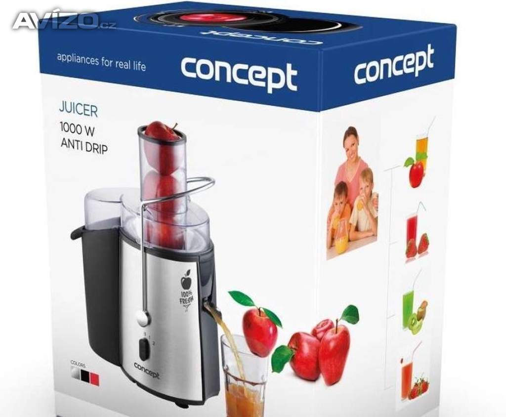 Prodám odšťavňovač Concept, 1000 W, chrom