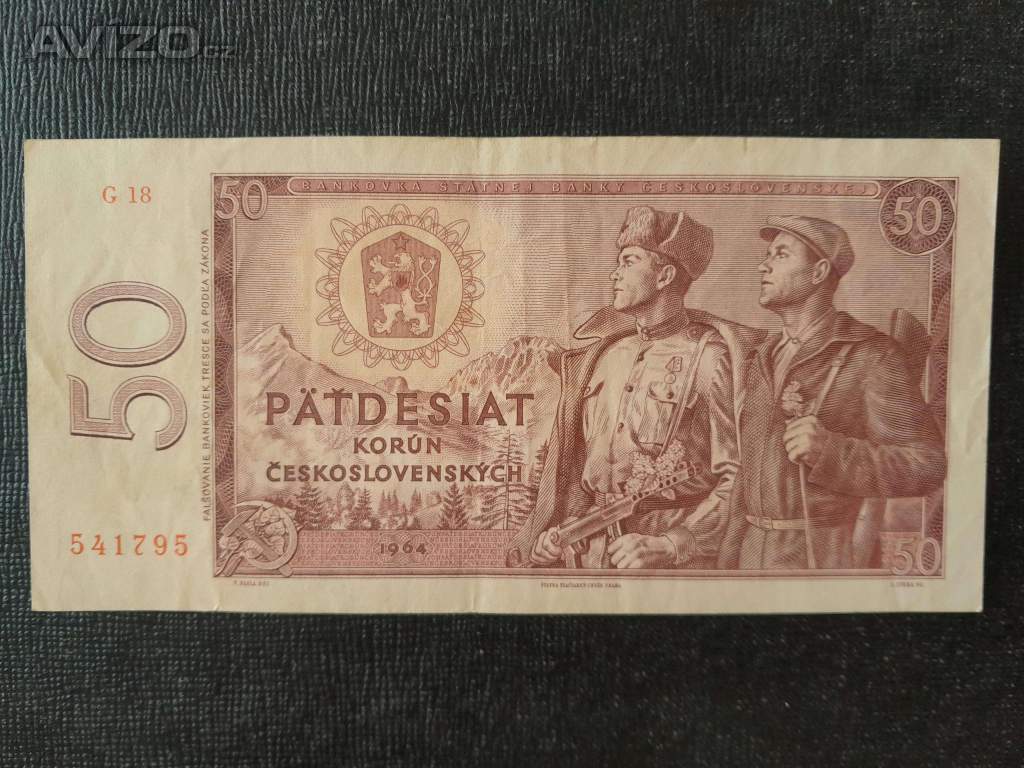  50 Kčs bankovka 1964 série G18 541795 