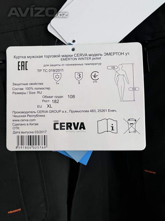 Foto inzerátu Pánská pracovní zimní bunda zapínáním na zip kryté légou 