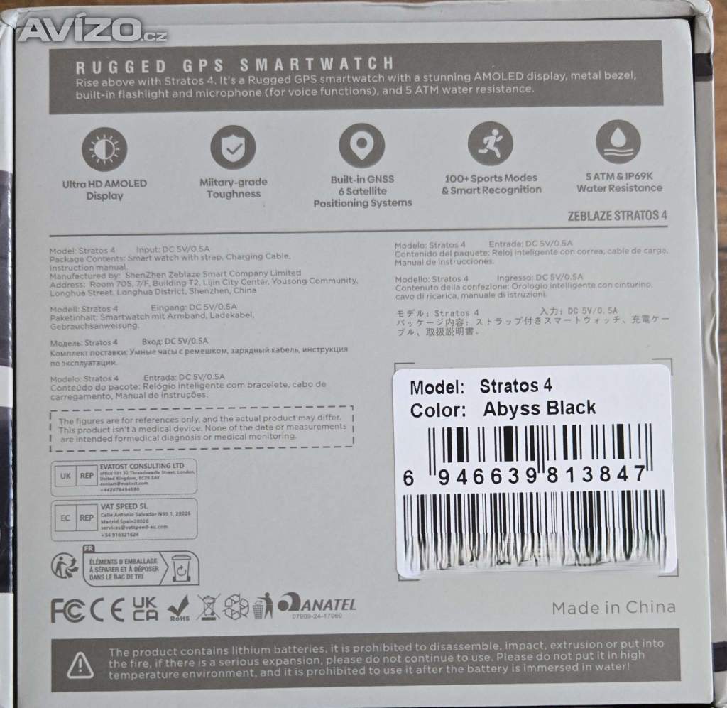 Foto inzerátu Zeblaze Stratos 4 - nové a nepoužité chytré hodinky.