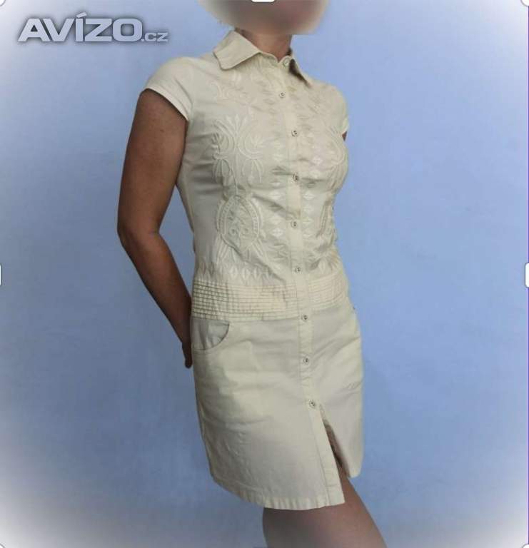 Letní bavlněné šaty s výšivkou Love Me vel. 36