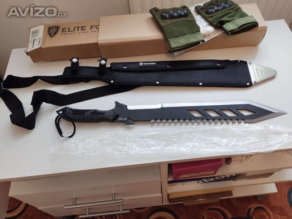 PRODÁM SUPER MAČETU UMAREX ELITE FORCE+ TAKTICKÉ RUKAVICE!!!