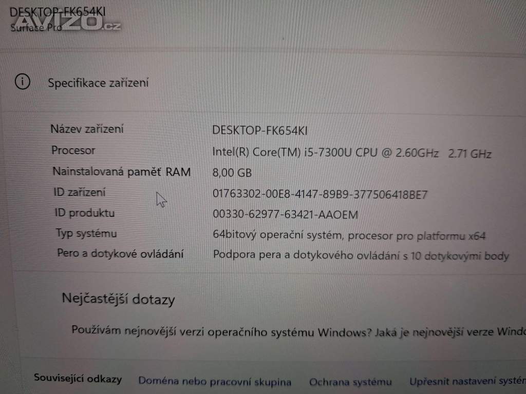 Foto inzerátu Microsoft Surface PRO 5 i5/8GB/SSD 256GB/záruka
