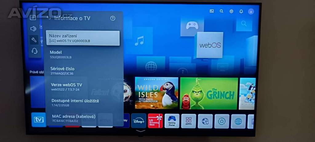 Foto inzerátu prodám chytrou TV LG 55” – model 55UQ80003LB.