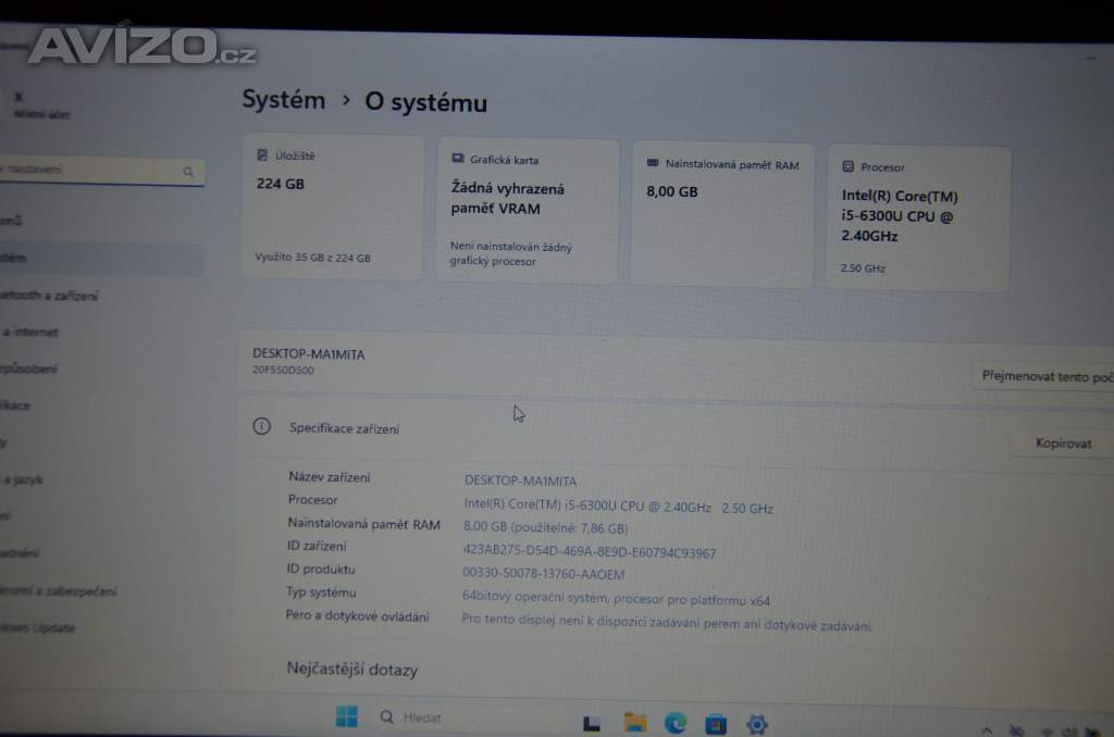 Foto inzerátu Lenovo ThinkPad X260 i5/8GB/SSD256GB/záruka