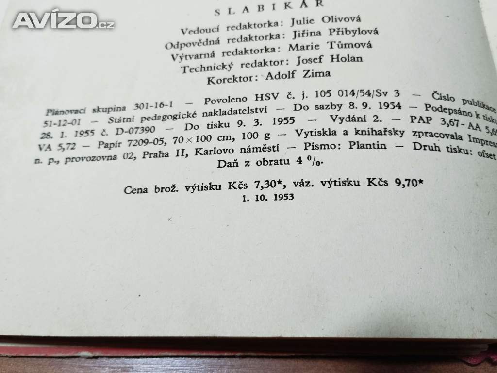 Foto inzerátu Slabikář 1955