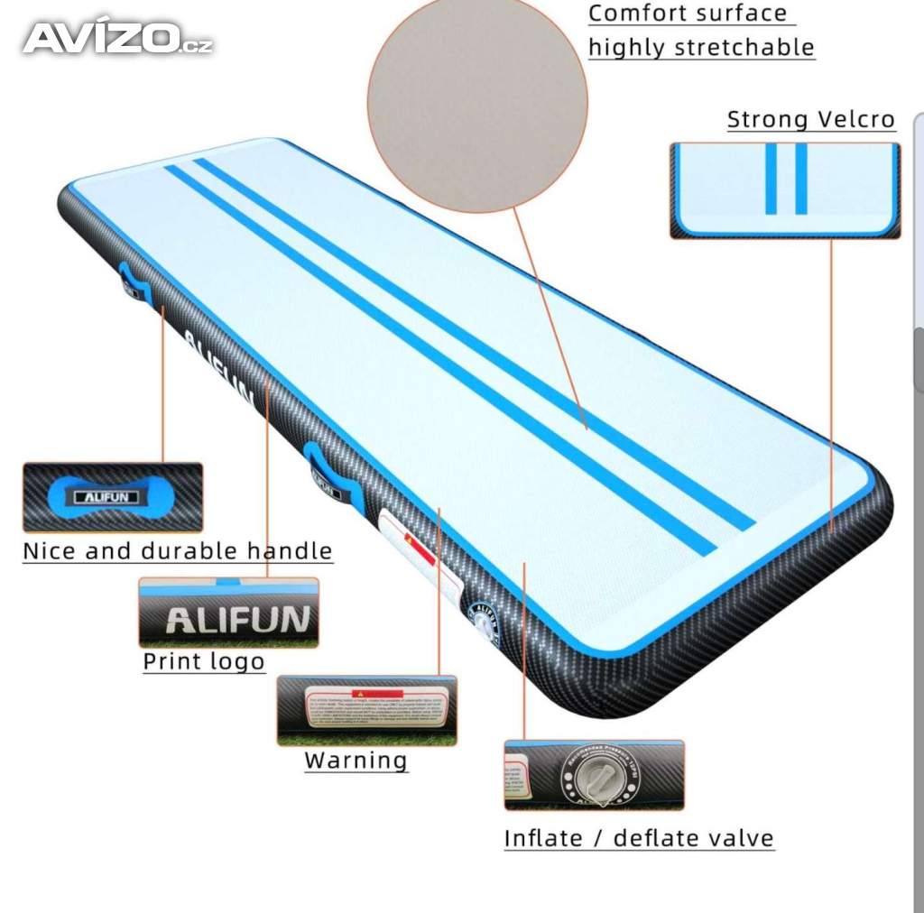 Foto inzerátu Nafukovací gymnastická podložka ALIFUN 300×100×20 cm