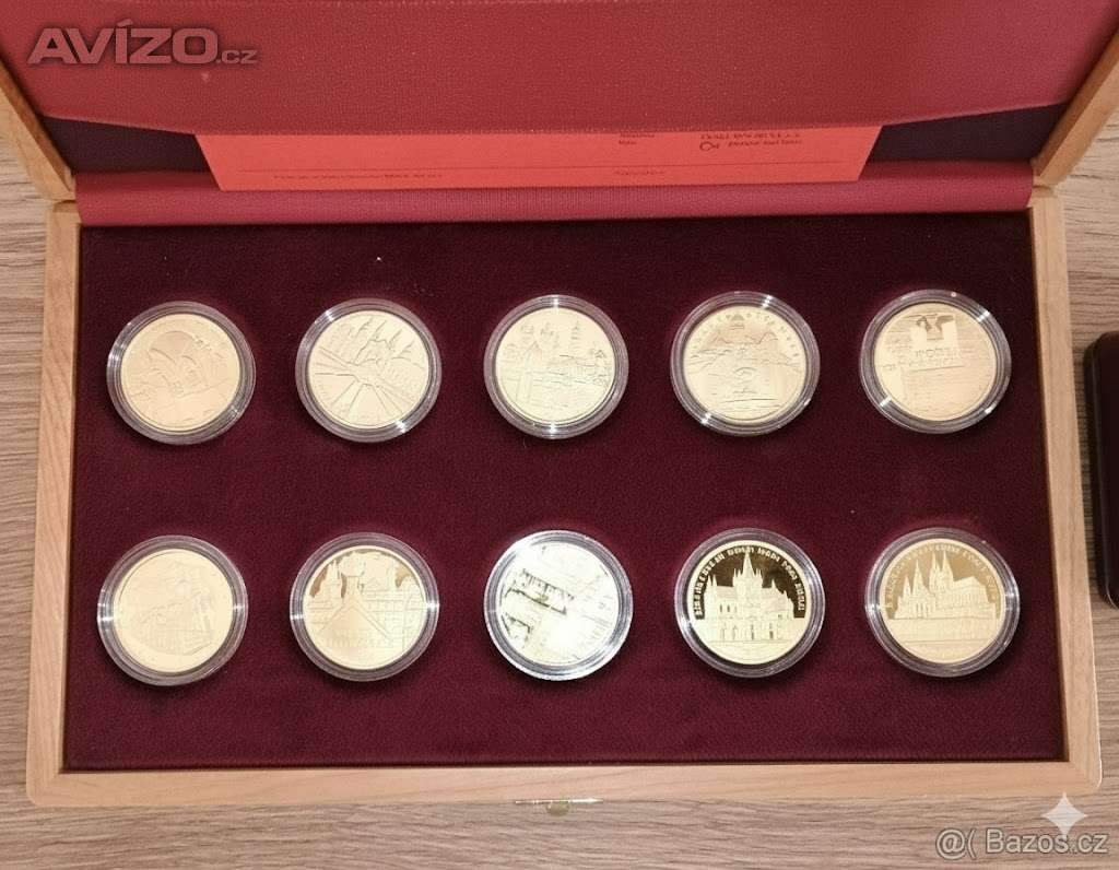 Sada zlatých mincí PROOF Městské památkové rezervace