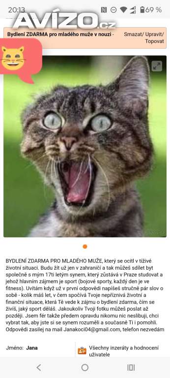 Bydlení ZDARMA v Praze pro mladého muže v nouzi 