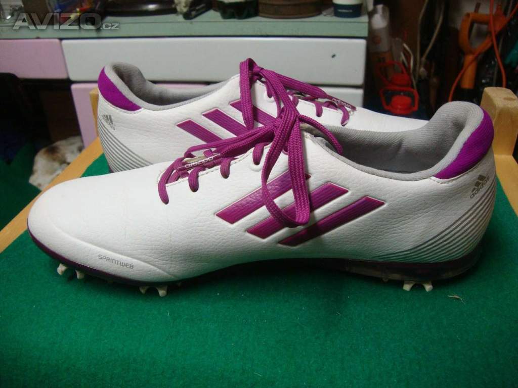 Foto inzerátu Dámské boty na golf Adidas Adizero bílo-fialové vel.42 pěkné