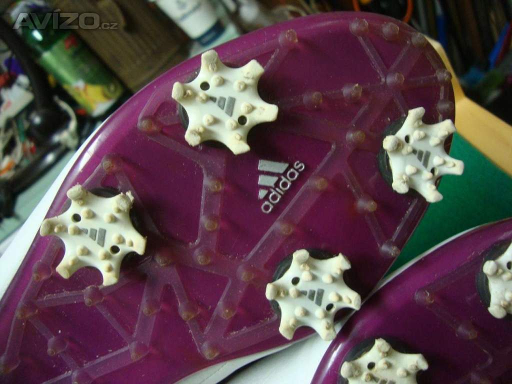 Foto inzerátu Dámské boty na golf Adidas Adizero bílo-fialové vel.42 pěkné