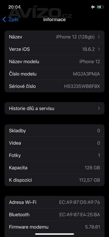 Foto inzerátu iPhone 12 (128gb)