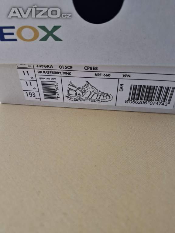 Foto inzerátu Dětské dívčí sandály nenošené  Geox