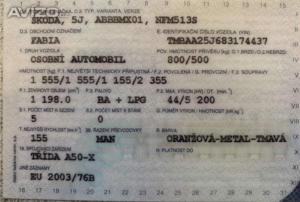 Foto inzerátu Škoda Fabia 1.2 LPG, tažné