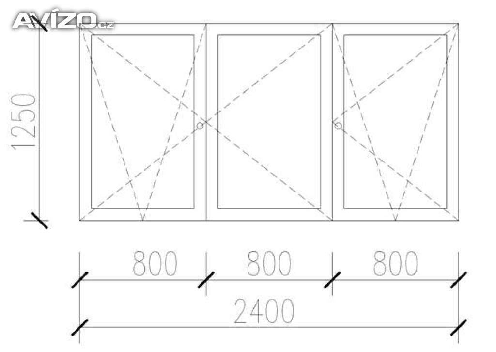 Daruji plastové okno 2400 x 1250 mm