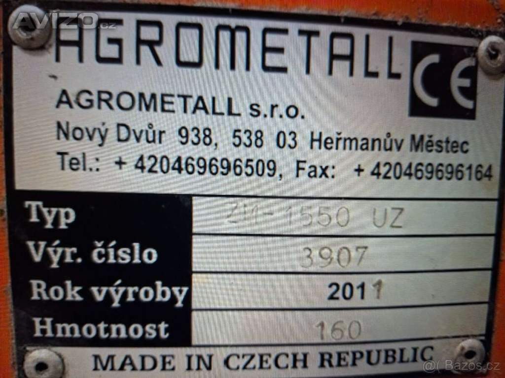 Foto inzerátu Zametač Agrometall ZM-1550 UZ