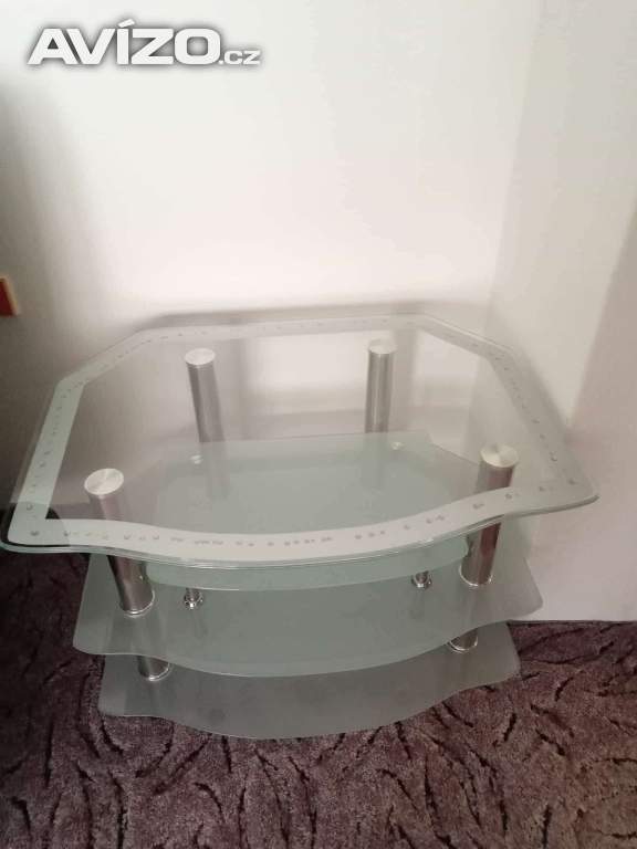 prodám skleněný TV stolek